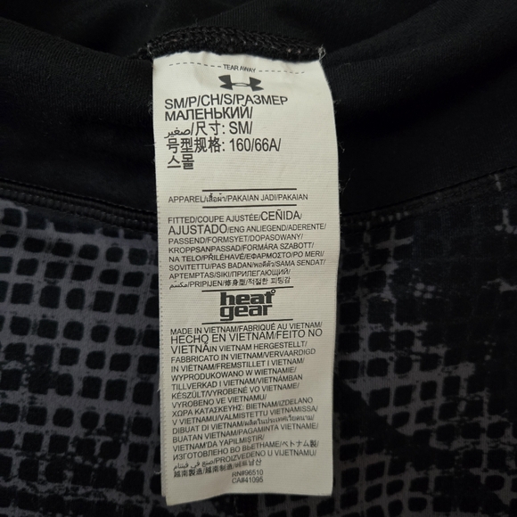 Under Armour Heat Gear Leggings sz Small Black/Gray - Picture 4 of 5
